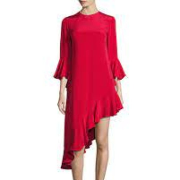 ALEXIS - Ruffle-Trim Asymmetric Dress - Picture 1 of 6